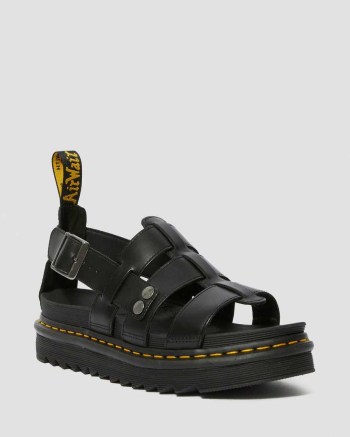 Dr Martens Terry Leather Sandale Panske Čierne | 3268-FZRAV